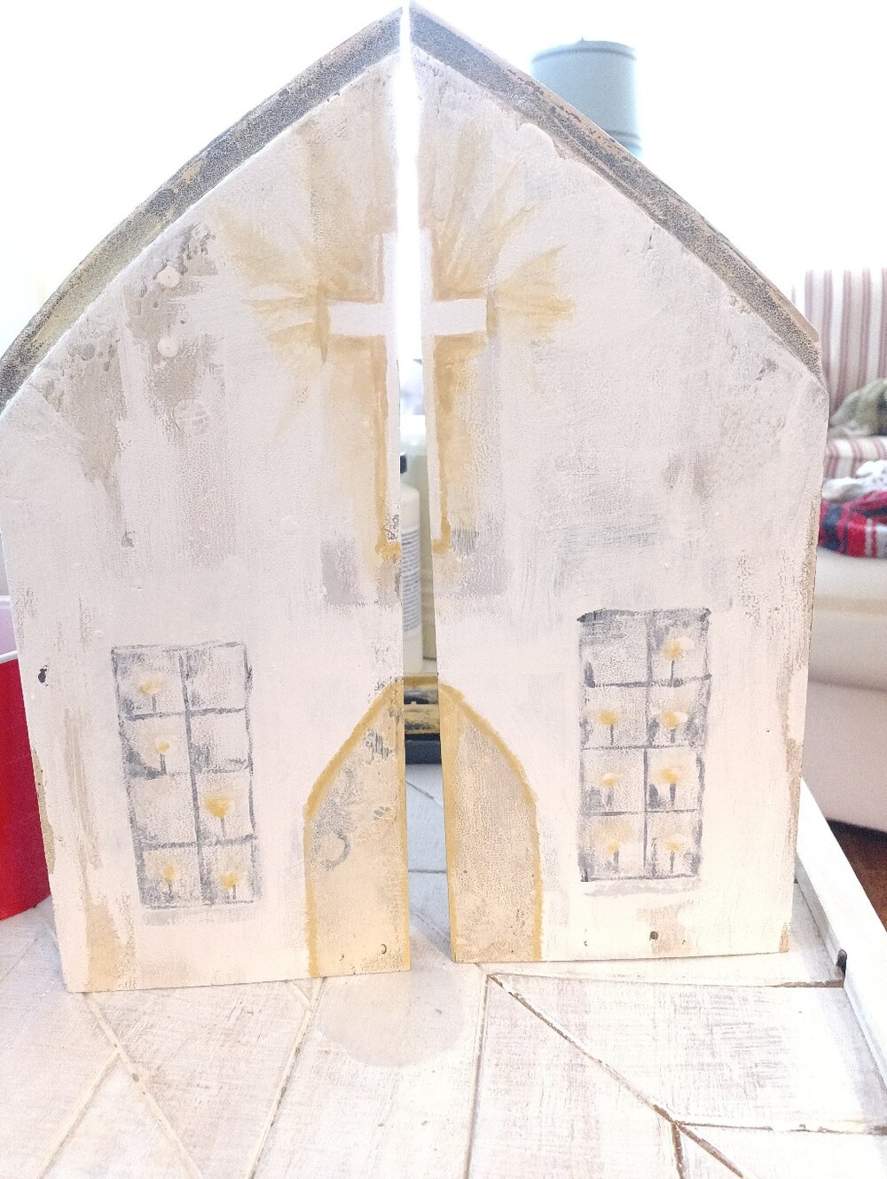 Handcrafted Cream and Gold Home Art Panel